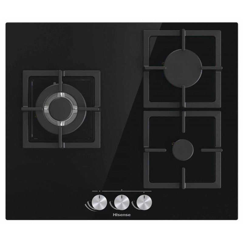 Encimera Hisense GG633B, 3 fuegos, 60cm, Cristal G Encimera Hisense GG633B, 3 fuegos, 60cm, Cristal G