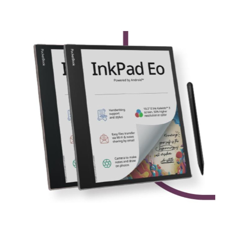 InkPad Eo - Mist Grey lectore de e-book Pantalla táctil 64 GB Wifi Negro, Gris