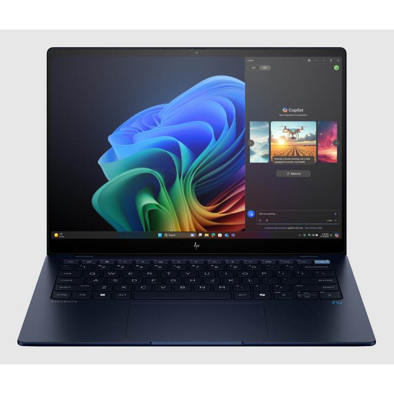 EliteBook Ultra G1q Copilot+ PC Qualcomm Snapdragon X1E-78-100 Portátil 35,6 cm (14) Pantalla táctil 2.2K 32 GB LPDDR5x-SDRAM 1 TB SSD Wi-Fi 7 (802.11be) Windows 11 Pro Azul