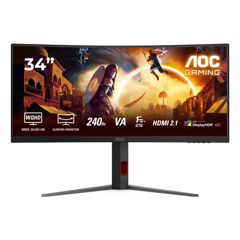 G4 CU34G4Z pantalla para PC 86,4 cm (34) 3440 x 1440 Pixeles Wide Quad HD LED Negro, Rojo