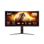 G4 CU34G4 pantalla para PC 86,4 cm (34) 3440 x 1440 Pixeles Wide Quad HD LED Negro, Rojo