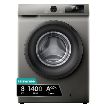 Lavadora Hisense WF1Q8041BT, 8kg, 1400rpm, A, Gris