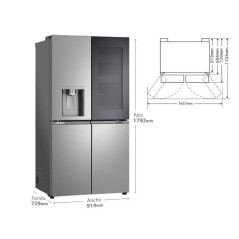 Frigo Americano LG GMK960PY2E, 179x91cm, E, Inox,
