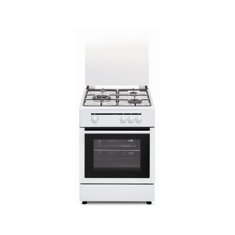 Cocina Vitrokitchen CB5530BB, blanco, 3 fuegos, Ga