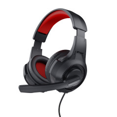 24785 auricular y casco Auriculares Alámbrico Diadema Juego Negro, Rojo