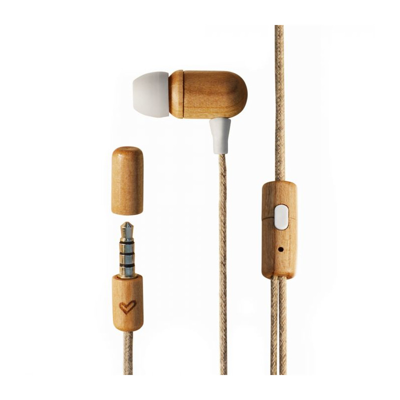 Eco Cherry Wood Auriculares Alámbrico Dentro de oído Música Madera