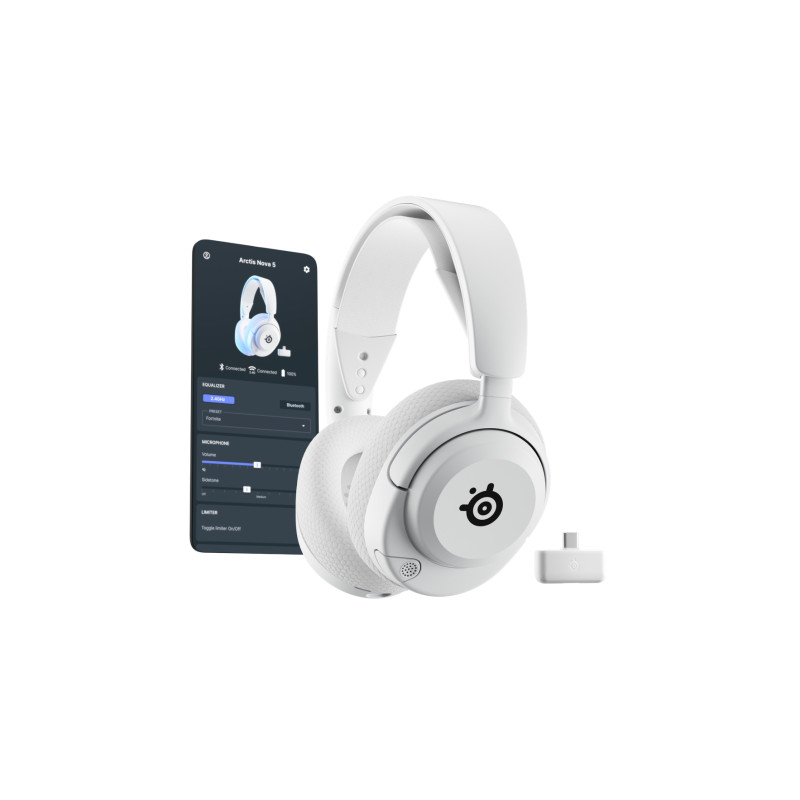 Arctis Nova 5P Wireless Auriculares Inalámbrico Diadema Juego USB Tipo C Bluetooth Blanco