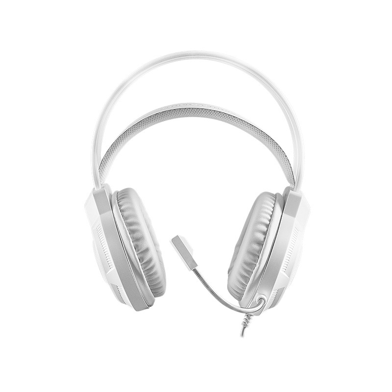 MH124, Auriculares Gaming FRGB Rainbow, Diseño Ergonómico, Micrófono Flexible, Control de Volumen, Cascos Gaming, Windows, Linux, Mac, PS4, PS5, Xbox One, Xbox Series X|S, Switch, Blanco